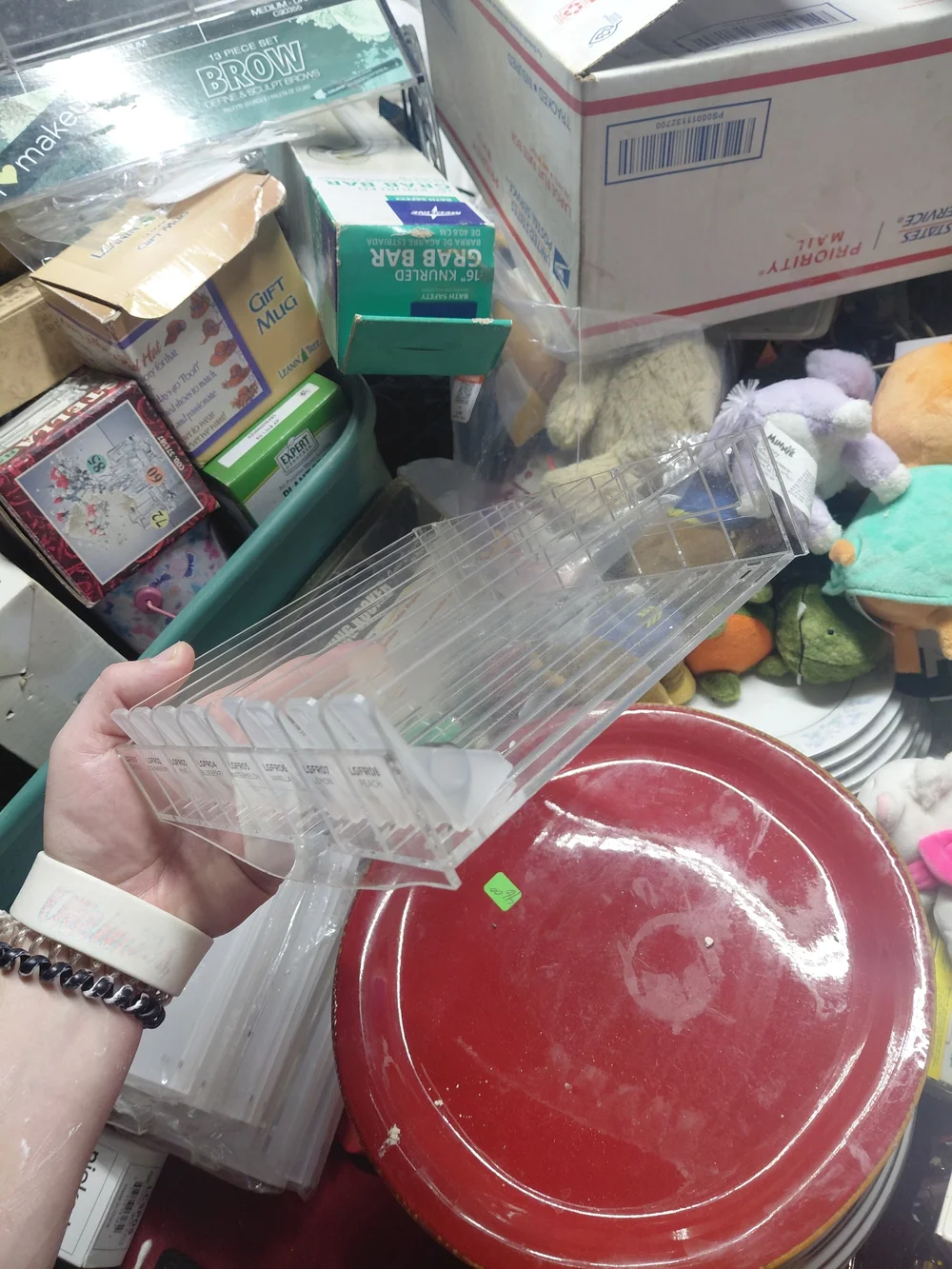 Plastic 8 Compartment Pusher Tray Makeup Organizer